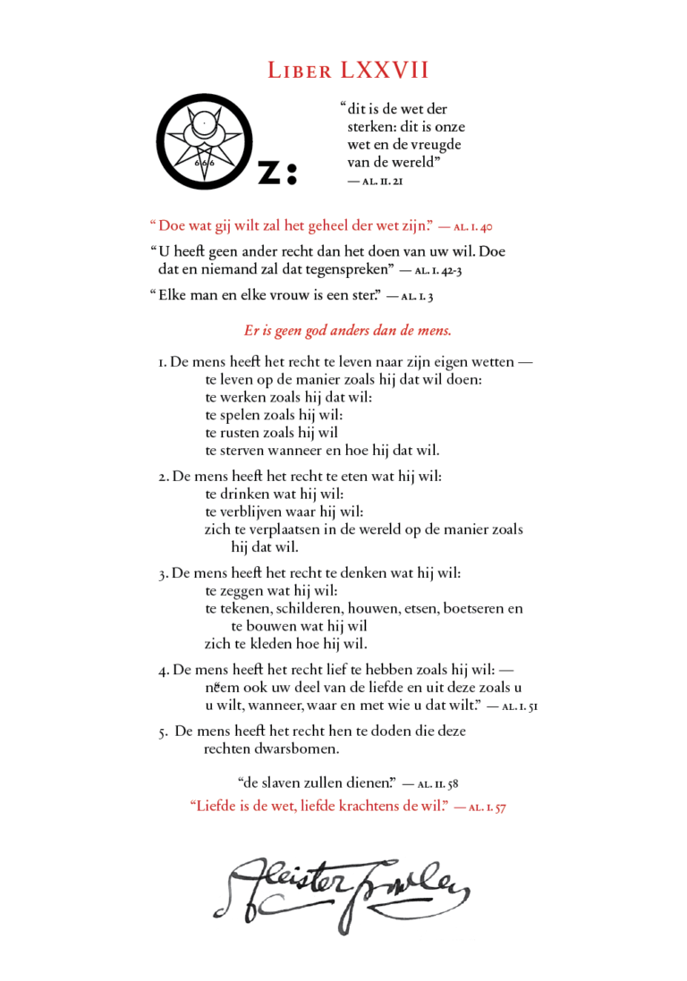 Liber OZ in Dutch