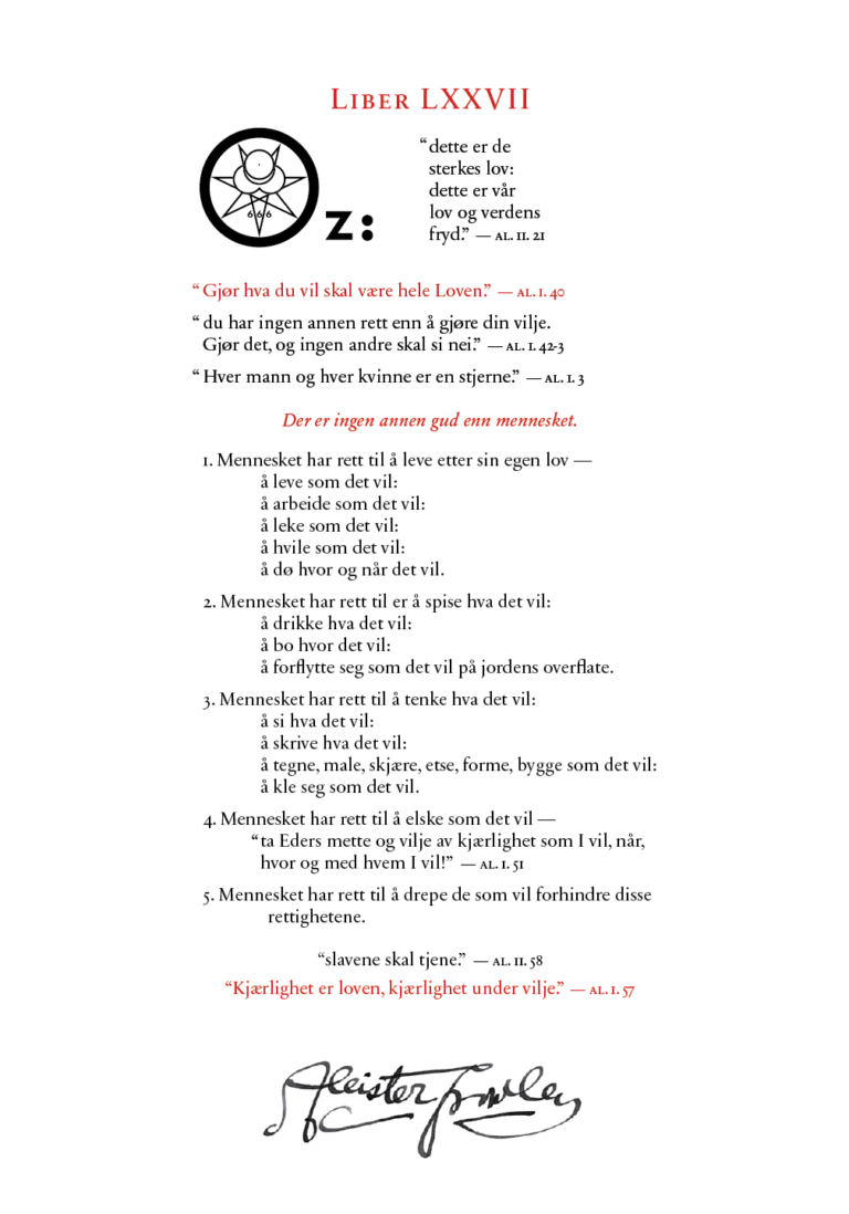 Liber OZ in Norwegian